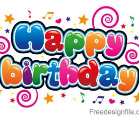 Cartoon Birthday cards design vector 03 free download