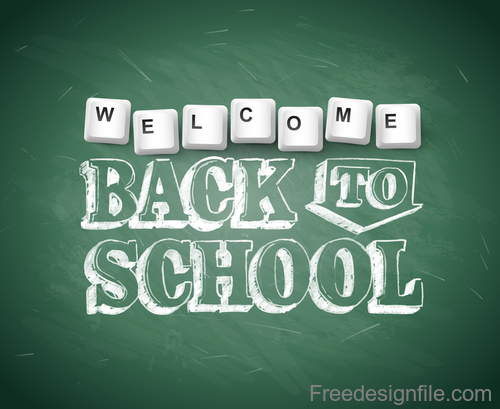Chalkboard text with back to school design vector