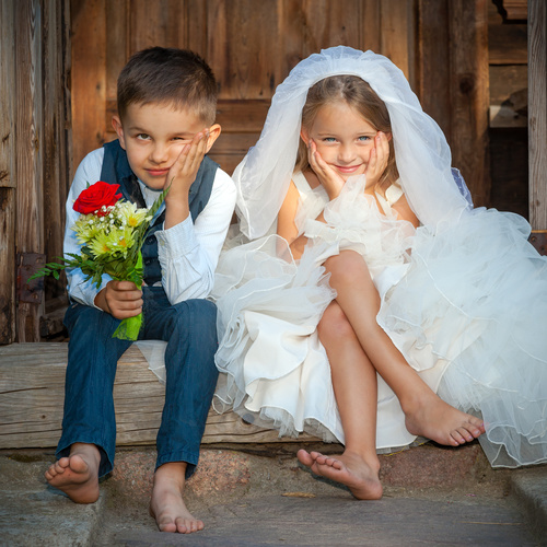 Children dressed as grooms and brides Stock Photo 06 free download