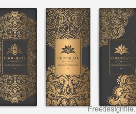 Chocolate card with vintage decorative vector 01