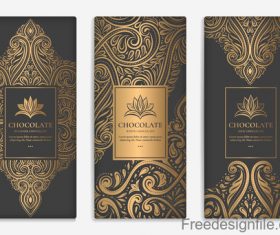Chocolate card with vintage decorative vector 02