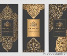 Chocolate card with vintage decorative vector 03