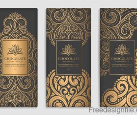 Chocolate card with vintage decorative vector 04