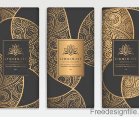 Chocolate card with vintage decorative vector 05