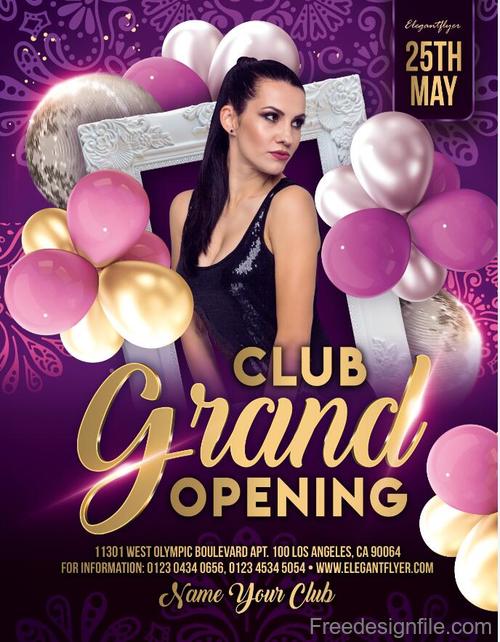 Club Grand Opening Party Flyer Psd Template Free Download