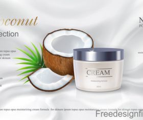 Coconut cosmetics poster template vector 02