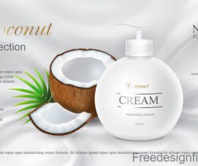 Coconut cosmetics poster template vector 03