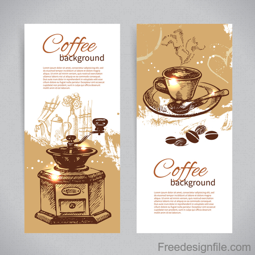 Coffee banners template design vectors