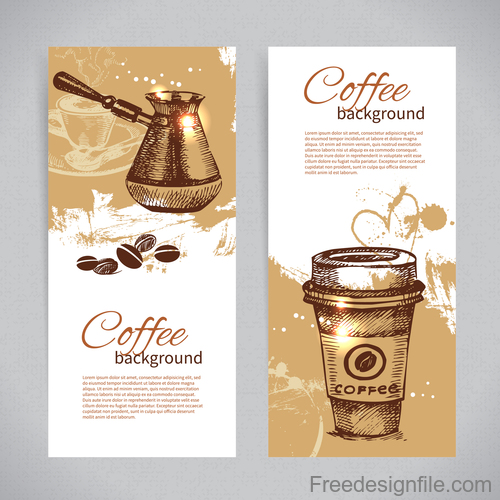 Coffee banners template design vectors 02