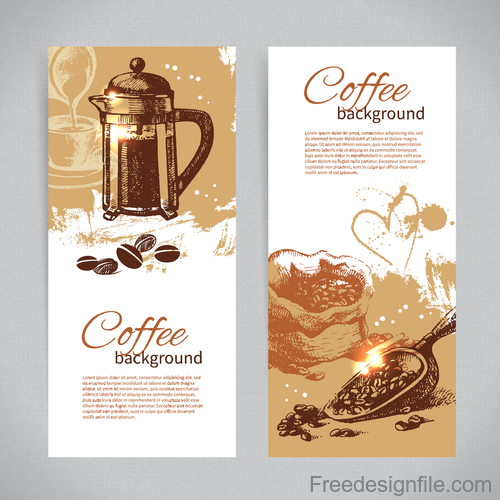 Coffee banners template design vectors 04