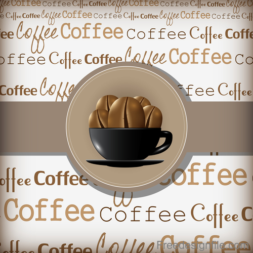 Coffee cover background vector design 03