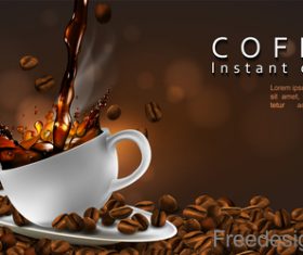 Coffee instant choice advertisement poster vector 01