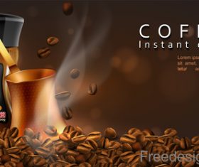 Coffee instant choice advertisement poster vector 02