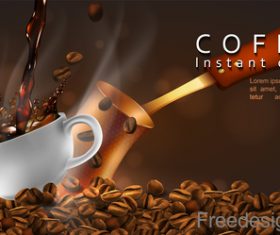 Coffee instant choice advertisement poster vector 03