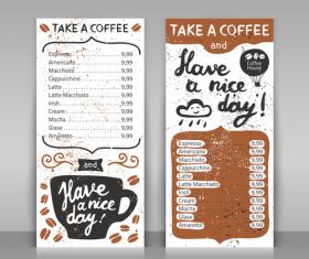 Coffee menu template vector design