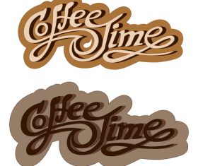 Coffee text logo design vector 01