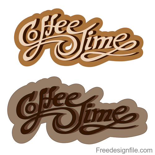 Coffee text logo design vector 01