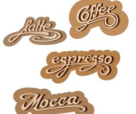 Coffee text logo design vector 02