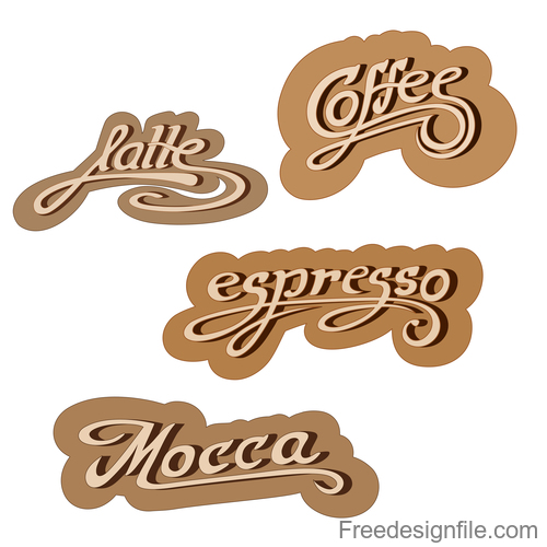 Coffee text logo design vector 02