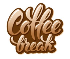 Coffee text logo design vector 03