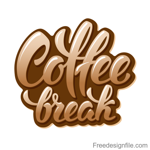 Coffee text logo design vector 03