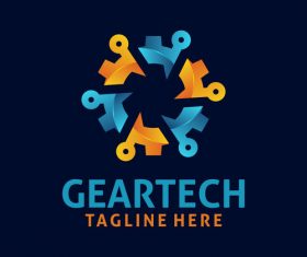 Creative gear logo design vectors set 02