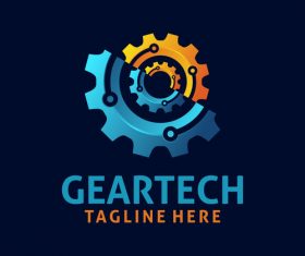 Creative gear logo design vectors set 04