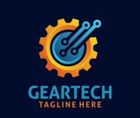 Creative gear logo design vectors set 05