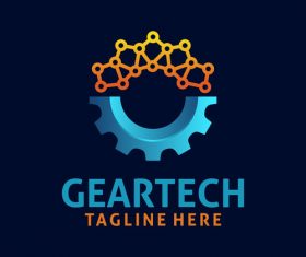 Creative gear logo design vectors set 06