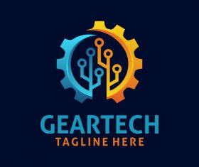 Creative gear logo design vectors set 07