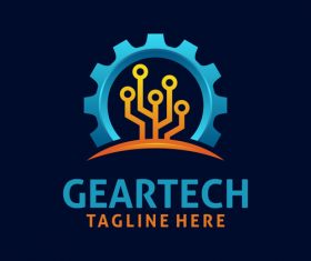 Creative gear logo design vectors set 08