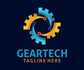 Creative gear logo design vectors set 09