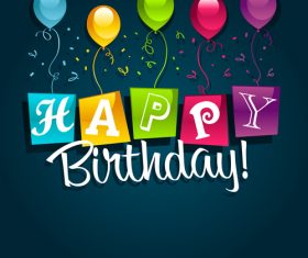 Dark blue happy birthday background vector