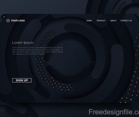Dark styles website background template vector 01