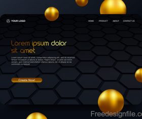 Dark styles website background template vector 04