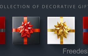 Decorative gift design vector set