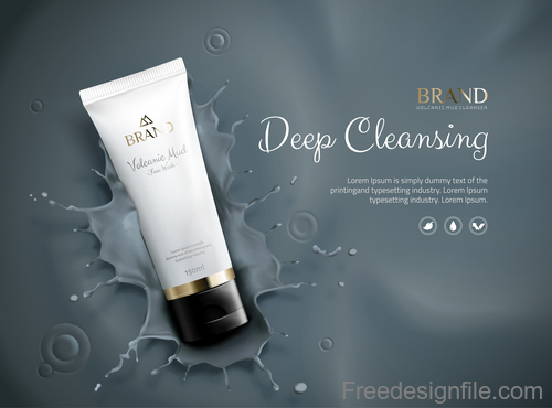 Deep cleansing poster template vectors 01