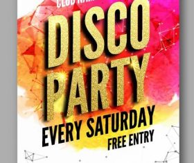 Disco club party poster with flyer design vector