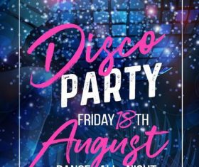Disco party poster with flyer template vector design