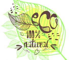 Eco design and vegan healthy lifestyle vector 01