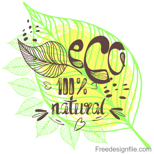 Eco design and vegan healthy lifestyle vector 01