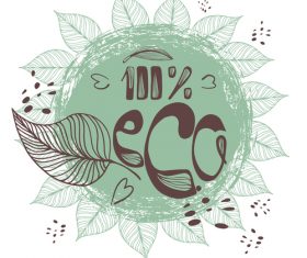 Eco design and vegan healthy lifestyle vector 02