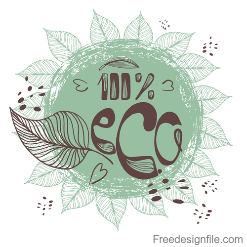 Eco design and vegan healthy lifestyle vector 02