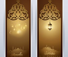Eid Mubarak greeting template roll up banner background vector