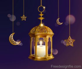 Eid malarak festival golden ornate design vector 05
