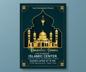 Eid mubarak festival poster template vector 01