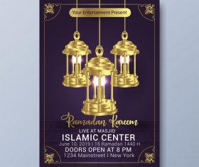 Eid mubarak festival poster template vector 02