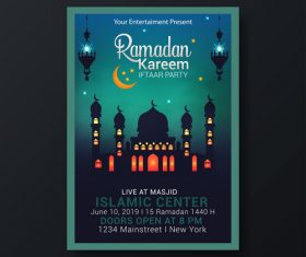 Eid mubarak festival poster template vector 05
