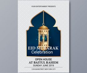 Eid mubarak festival poster template vector 07