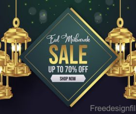 Eid mubarak sale background vector design 02